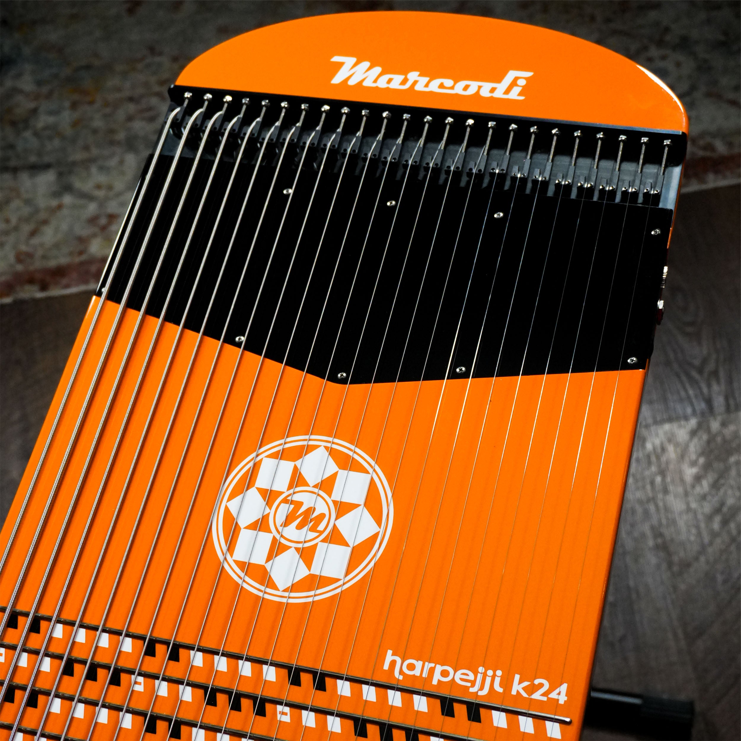 RECONDITIONED Signal Orange Bamboo Harpejji K24