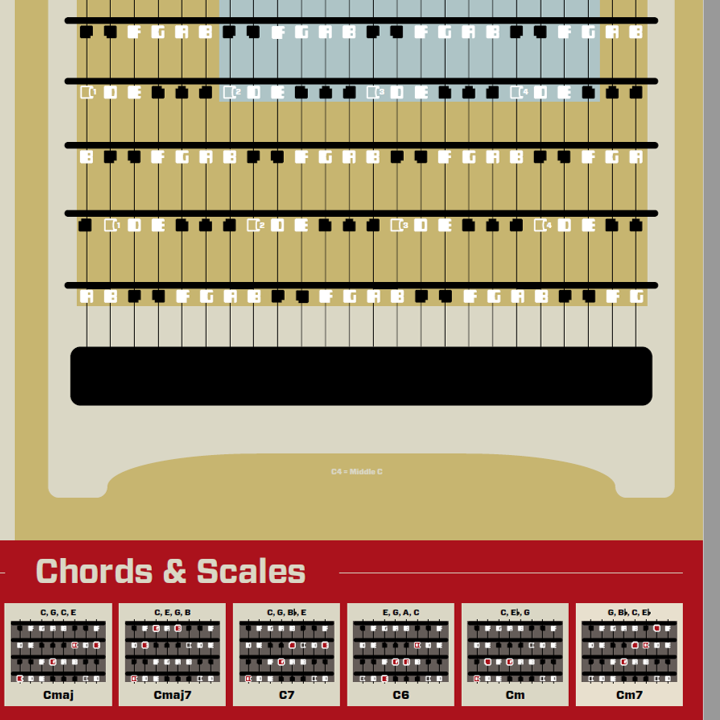 Framed Harpejji® Practice Poster